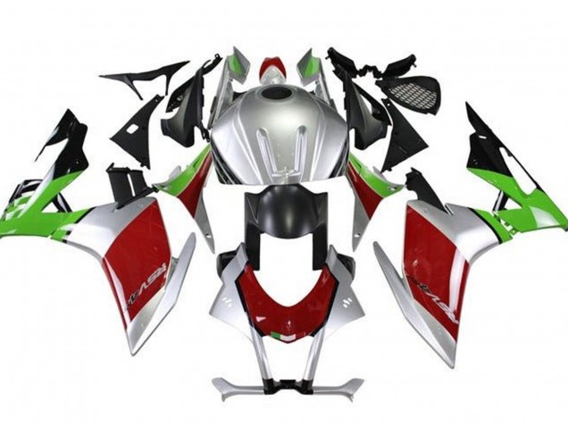Mejores Carenados Moto Aprilia RSV4 1000 2009-2015 - Plata Negro Rojo Verde