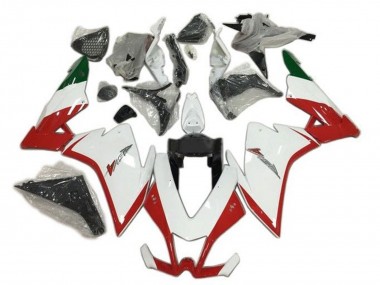 Mejores Carenados Moto Aprilia RSV4 1000 2009-2015 - Rojo Blanco Verde