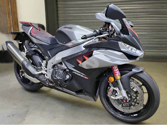Mejores Carenados Moto Aprilia RSV4 1100 2021-2024 - Plata Brillante Negro Mate