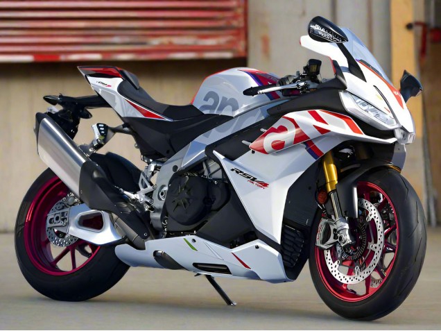 Mejores Carenados Moto Aprilia RSV4 1100 2021-2024 - Blanco Rojo Azul