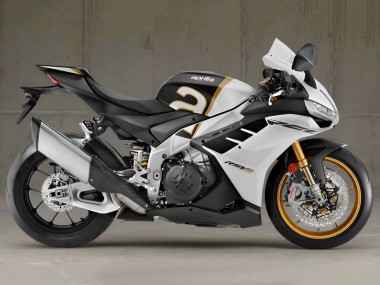 Mejores Carenados Moto Aprilia RSV4 1100 2021-2024 - Blanco Negro Oro