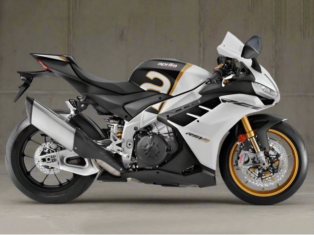 Mejores Carenados Moto Aprilia RSV4 1100 2021-2024 - Blanco Negro Oro