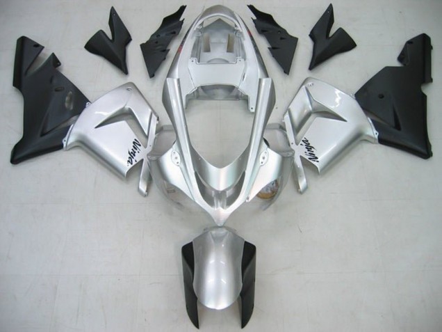 Mejores Carenados Moto Kawasaki ZX10R 2004-2005 - Plata Brillante Negro Mate