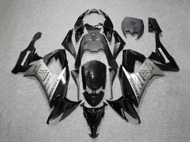 Mejores Carenados Moto Kawasaki ZX10R 2008-2010 - Negro Brillante Gris Bridgestone Motul