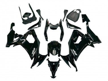 Mejores Carenados Moto Kawasaki ZX10R 2008-2010 - Negro Brillante Blanco Calcomanía