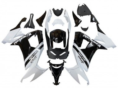 Mejores Carenados Moto Kawasaki ZX10R 2008-2010 - Blanco Negro Brillante Raya
