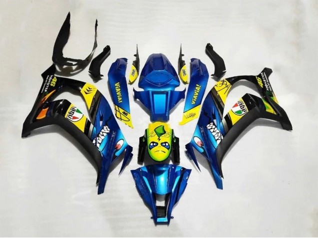 Mejores Carenados Moto Kawasaki ZX10R 2016-2020 - Azul Amarillo Tiburón