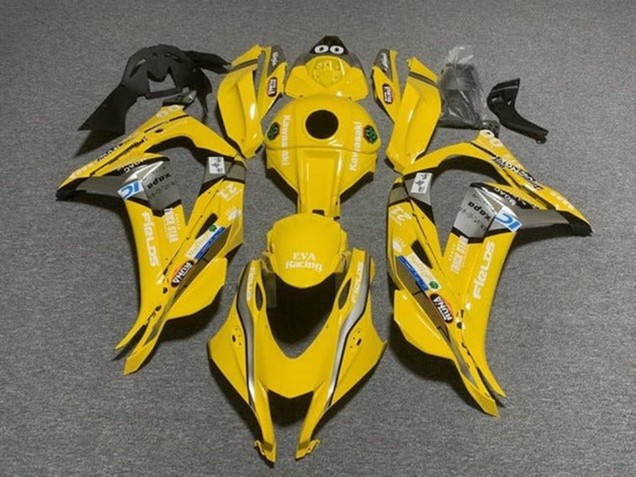Mejores Carenados Moto Kawasaki ZX10R 2016-2020 - Amarillo Azul Blanco Trick Star EVA Racing