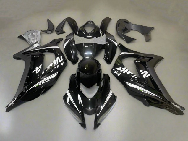 Mejores Carenados Moto Kawasaki ZX10R 2016-2020 - Negro Brillante Blanco Raya