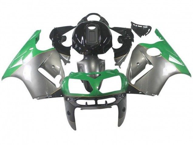 Mejores Carenados Moto Kawasaki ZX12R 2000-2001 - Plata Verde Negro