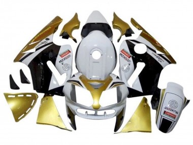 Mejores Carenados Moto Kawasaki ZX12R 2000-2001 - Blanco Oro Negro