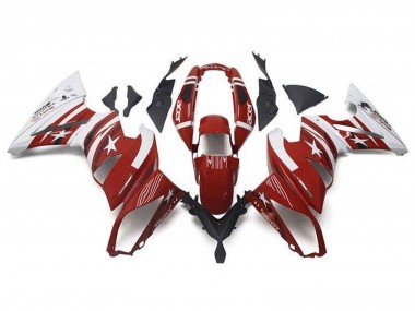 Mejores Carenados Moto Kawasaki Ninja 650 EX650 2009-2011 - Rojo Blanco Estrella Acer