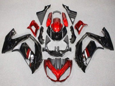 Mejores Carenados Moto Kawasaki Ninja 650 EX650 2012-2016 - Rojo Negro Brillante