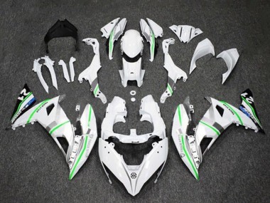 Mejores Carenados Moto Kawasaki Ninja 650 EX650 2017-2019 - Blanco Plata Verde Azul