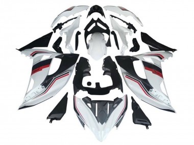 Mejores Carenados Moto Kawasaki Ninja 650 EX650 2017-2019 - Blanco Rojo Negro Raya