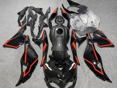 Mejores Carenados Moto Kawasaki ZX25R ZX-25R 2019-2025 - Negro Falso FibraCarbono Rojo