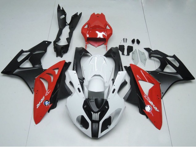 Mejores Carenados Moto BMW S1000RR 2009-2014 - Blanco Rojo Negro Mate