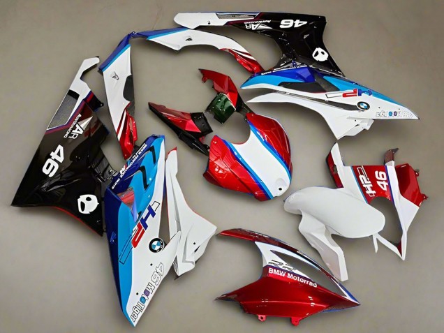 Mejores Carenados Moto BMW S1000RR 2019-2022 - Blanco Rojo Azul HP