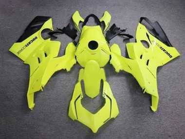 Mejores Carenados Moto Ducati Panigale V4 V4S 2020-2021 - Neon Amarillo Negro Brillante Corse