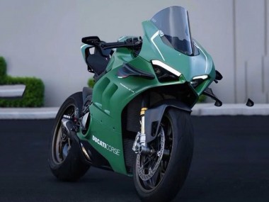 Mejores Carenados Moto Ducati Panigale V4 V4S 2020-2021 - Verde Mate Blanco