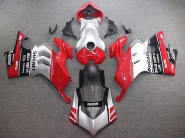 Mejores Carenados Moto Ducati Panigale V4 V4S 2020-2021 - Plata Rojo Negro Brillante