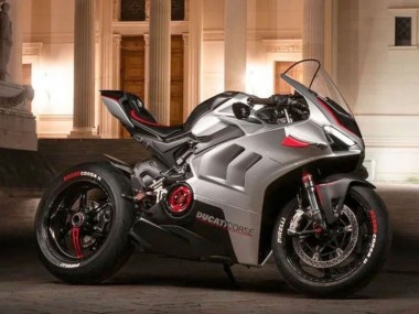 Mejores Carenados Moto Ducati Panigale V4 V4S 2020-2021 - Plata Rojo Negro