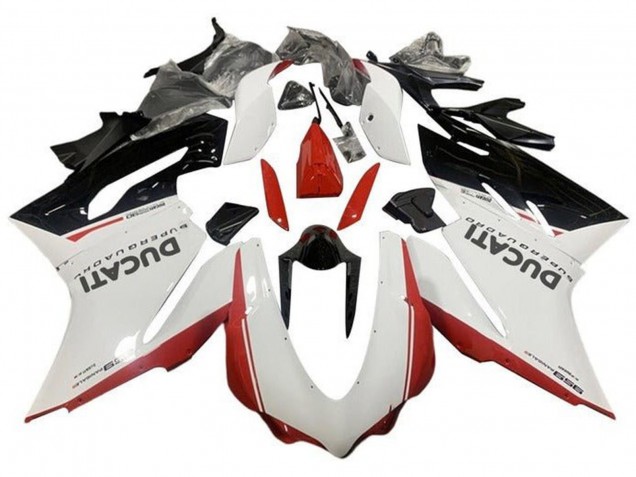 Mejores Carenados Moto Ducati 959 2015-2020 - Blanco Rojo Negro Brillante