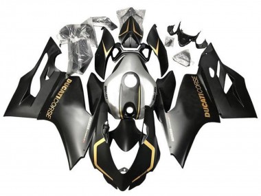 Mejores Carenados Moto Ducati Panigale 899 2011-2014 - Negro Mate Oro Plata Corse