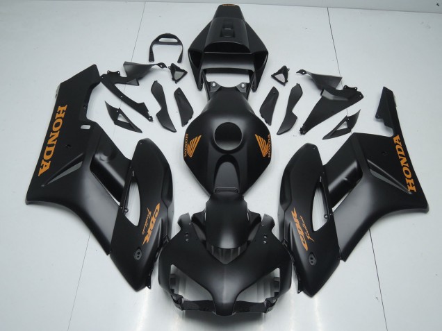 Mejores Carenados Moto Honda CBR1000RR 2004-2005 - Negro Mate Naranja Calcomanías