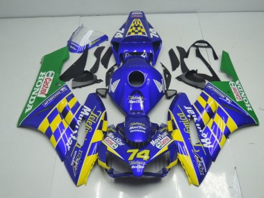 Mejores Carenados Moto Honda CBR1000RR 2004-2005 - Azul Amarillo Verde MoviStar