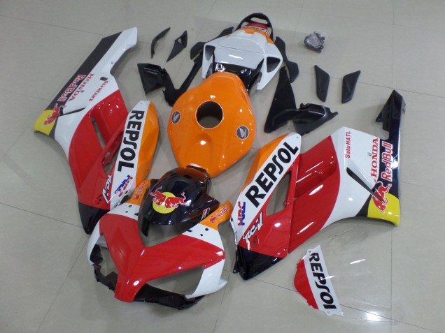 Mejores Carenados Moto Honda CBR1000RR 2004-2005 - Naranja Blanco Rojo Negro Brillante Repsol Rojo Bull HRC