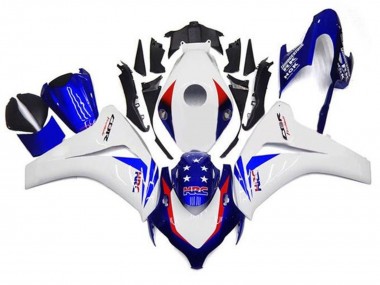 Mejores Carenados Moto Honda CBR1000RR 2008-2011 - Blanco Rojo Azul Estrella HRC