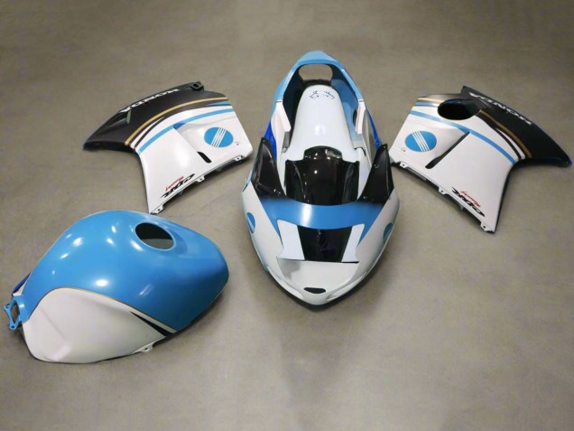 Mejores Carenados Moto Honda CBR1100XX Blackbird 1996-2007 - Blanco Azul Negro Konica Minolta