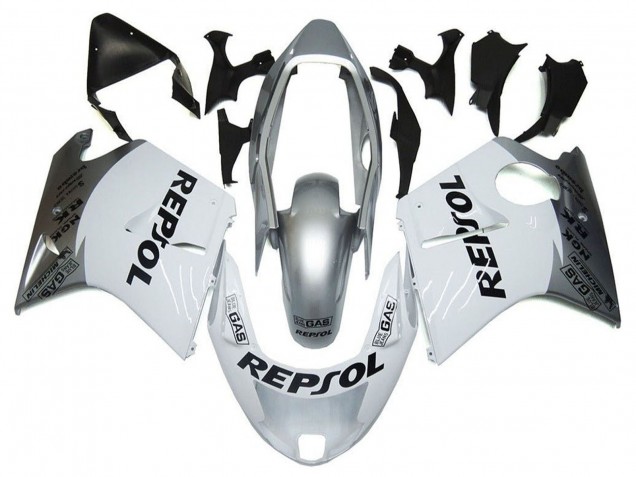 Mejores Carenados Moto Honda CBR1100XX Blackbird 1996-2007 - Plata Blanco Gris Negro Repsol