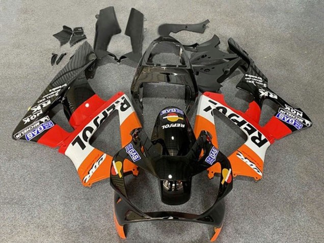 Mejores Carenados Moto Honda CBR900RR 929 2000-2001 - Naranja Blanco Rojo Negro Brillante Repsol