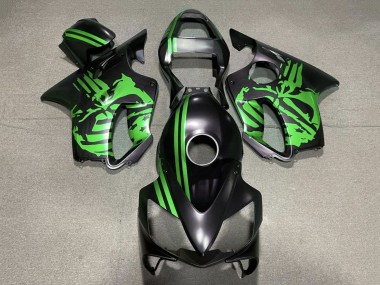 Mejores Carenados Moto Honda CBR600 F4i 2001-2003 - Verde Negro Mate Cráneo