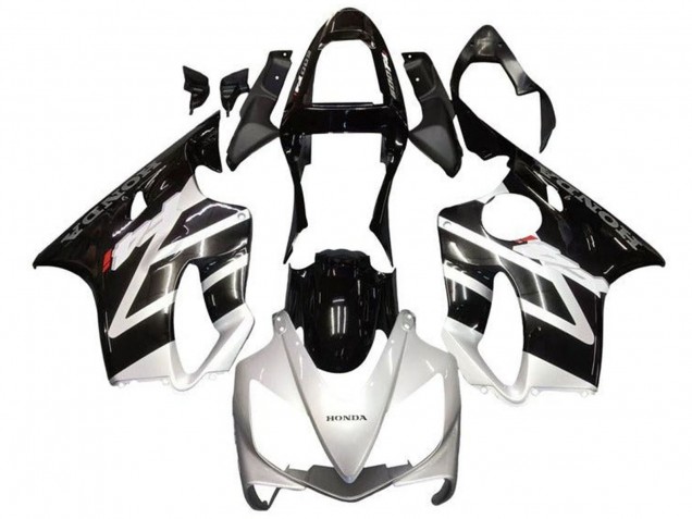 Mejores Carenados Moto Honda CBR600 F4i 2001-2003 - Plata Negro Brillante