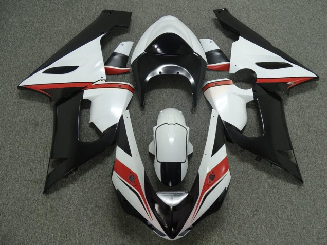 Mejores Carenados Moto Kawasaki ZX6R 2005-2006 - Blanco Negro Rojo
