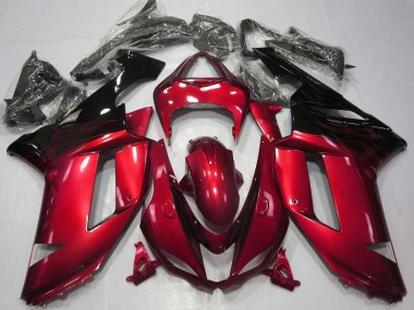 Mejores Carenados Moto Kawasaki ZX6R 2007-2008 - Rojo Caramelo Negro