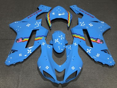 Mejores Carenados Moto Kawasaki ZX6R 2007-2008 - Azul Claro Arcoíris