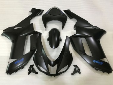 Mejores Carenados Moto Kawasaki ZX6R 2007-2008 - Negro Mate Azul Ninja