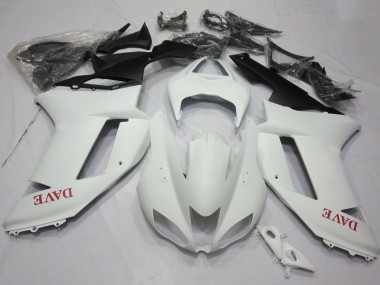 Mejores Carenados Moto Kawasaki ZX6R 2007-2008 - Blanco Mate Rojo