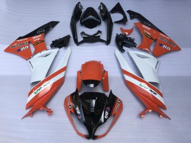 Mejores Carenados Moto Kawasaki ZX6R 2007-2008 - Naranja Blanco Negro