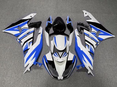 Mejores Carenados Moto Kawasaki ZX6R 2007-2008 - Blanco Azul Negro