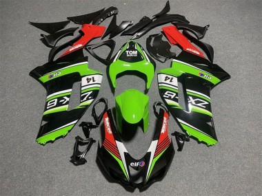 Mejores Carenados Moto Kawasaki ZX6R 2007-2008 - Negro Verde Blanco Rojo