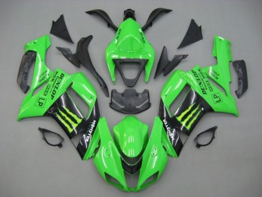 Mejores Carenados Moto Kawasaki ZX6R 2007-2008 - Verde Negro Monstruo Energy