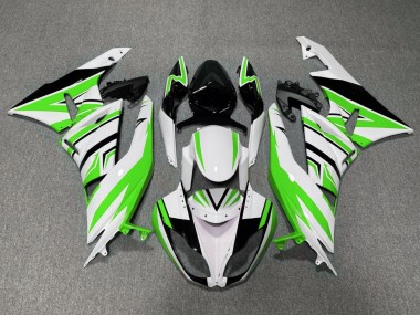 Mejores Carenado Moto Kawasaki ZX6R 2009-2012 - Blanco Verde Negro