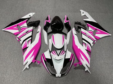 Mejores Carenados Moto Kawasaki ZX6R 2009-2012 - Blanco Rosa Negro