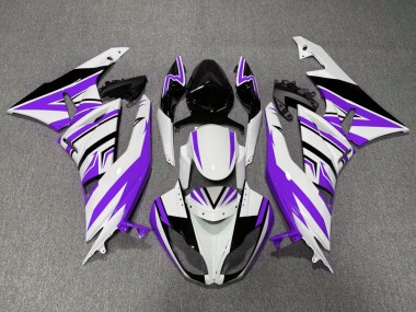 Mejores Carenados Moto Kawasaki ZX6R 2009-2012 - Blanco Púrpura Negro