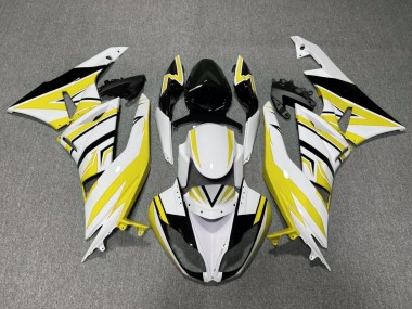 Mejores Carenados Moto Kawasaki ZX6R 2009-2012 - Blanco Amarillo Negro